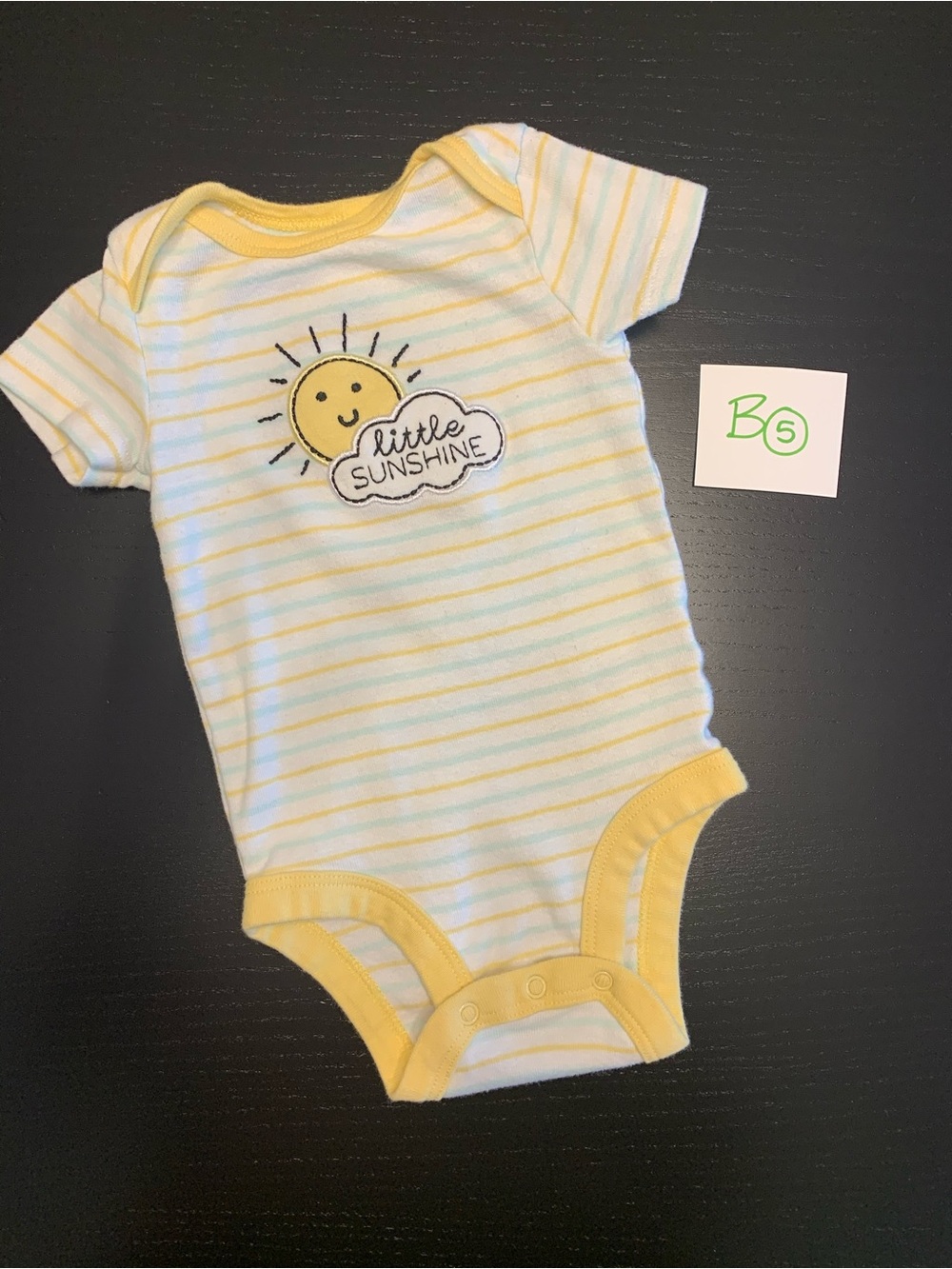 ⭐️4/$5.00⭐️ Koala Kids Yellow and White Striped "Little Sunshine" Onsie